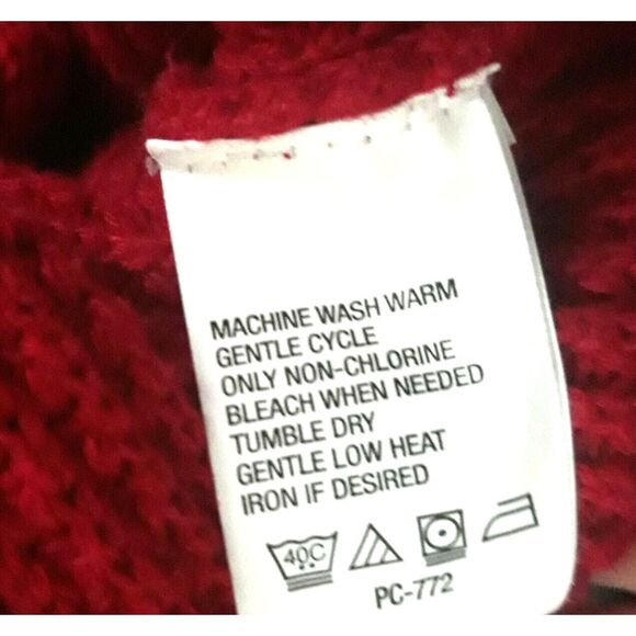 Timberland Sweater Women Medium Wine Red Pullover Long Sleeve Logo - Picture 10 of 11